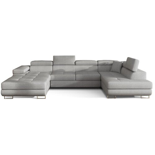 ELTAP Svetlo siva raztegljiva/s prostorom za shranjevanje kotna sedežna garnitura (desni kot/v obliki črke "U") Rodrigo – Cene