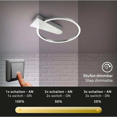 BRILONER 3542-018 - led prigu&amp;scaron;iva stropna svetiljka nico LED/12W/230V hrom Slike