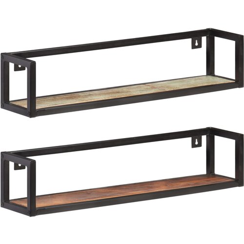 VidaXL Stenske police 2 kosa 80 cm trden predelan les Slike