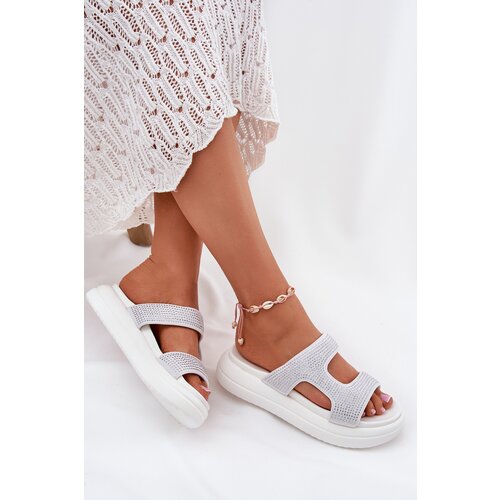 Boto Embellished Women's Platform Sandals White Jestella Cene