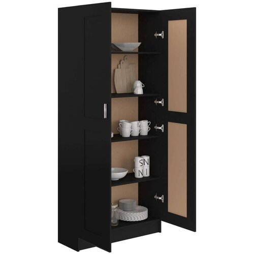  za knjige crni 82,5 x 30,5 x 185,5 cm od iverice Slike