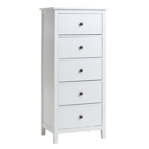  Komoda white pearl 5 fioka bela Cene