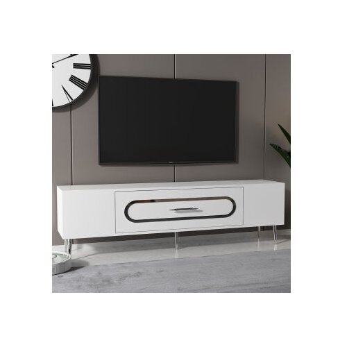 Hanah home tv polica Dekop3 white silver Cene