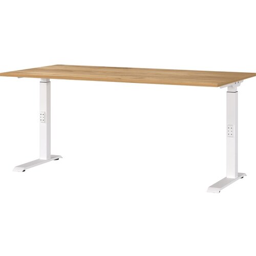 Germania Pisalna miza z nastavljivo vi&amp;scaron;ino z mizno plo&amp;scaron;čo v hrastovem dekorju 80x160 cm Downey &amp;ndash; Slike