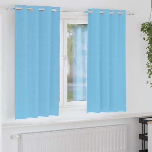 vidaXL Zavese z zavesami 2 pcs Svetlo modra 175 x 140 cm Poliester Cene
