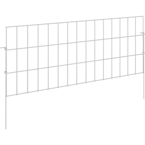 Ograda za vrt s kolčićima 48 pcs 75 x 30 cm Mesh Srebrna Slike