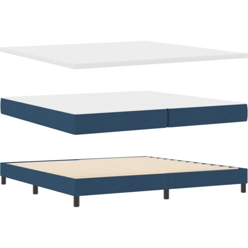 Box Spring Krevet s Madracem Plavi 200x200 cm Tkanina Slike