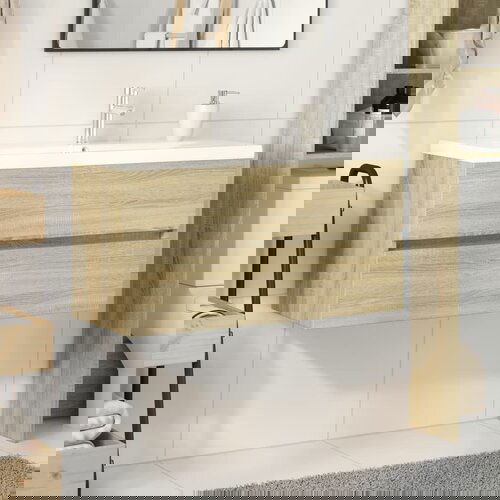 VidaXL 2-dijelni set kupaonskog namje&amp;scaron;taja od keramike i drva Slike