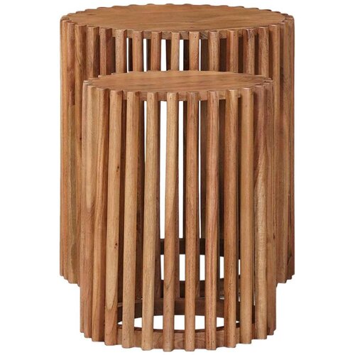  Set pomoćnih stolića s pohranom s vratima Smeđa 40 x 40 x 45 cm Slike