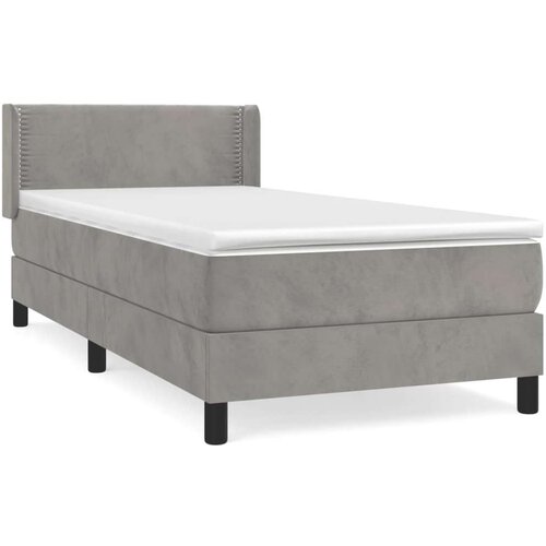 Box spring krevet s madracem svjetlosivi 90x190 cm bar&amp;scaron;unasti Slike