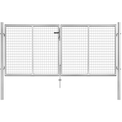  Vrtna vrata od pocinčanog čelika 300x100 cm srebrne boje Cijene