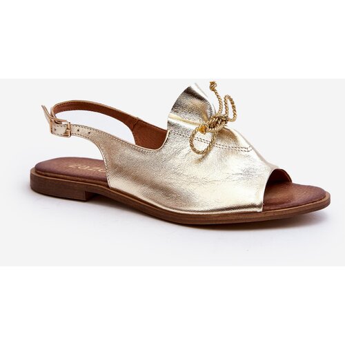 Zazoo 2898 Leather Flat Sandals Gold Cijene