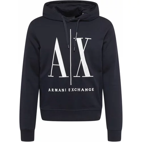 Armani_Exchange Sweater majica mornarsko plava / bijela