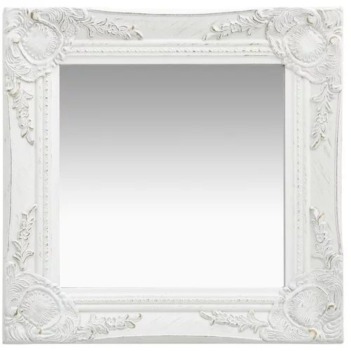 Stensko ogledalo v baročnem stilu 40x40 cm belo
