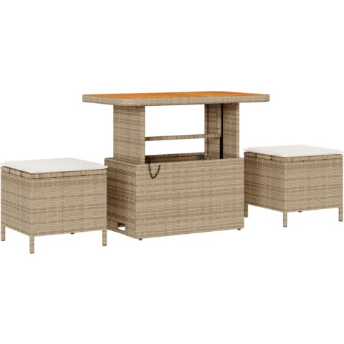 vidaXL 9-delni komplet vrtnhih sofa z blazinami Bež poli ratan Acacia Cene