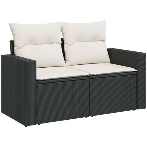 VidaXL 4-dijelni set vrtnih sofa od poliratana s jastucima crni Slike
