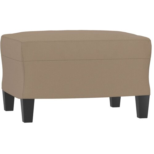  Fotelja s tabureom boja cappuccina 60 cm od umjetne kože Smeđa Slike