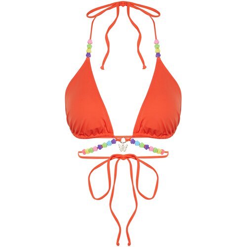 Trendyol Red Triangle Bead Accessory Bikini Top Slike