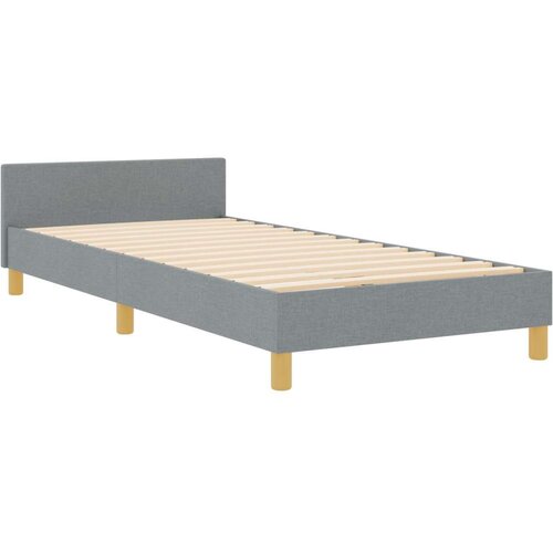 vidaXL Postelja Svetlo siva 90x190 cm Tkanina, (22052390) Cene