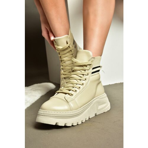 Fox Shoes R250660009 Beige Women's Boots with a Thick Sole Cene
