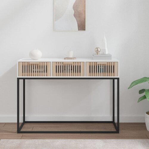 The Living Store Konzolni stol bijeli 105x30x75 cm konstruirano drvo i željezo Cijene