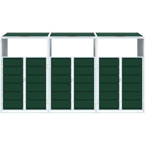 VidaXL spremi&amp;scaron;te za 2 kanta za otpad zelena 216x81x115 cm čelično Slike