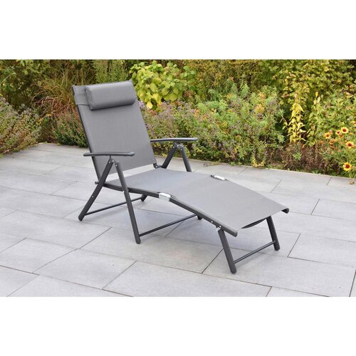 Gardenson VRTNI LEŽALNIK aluminij, jeklo pra&amp;scaron;no lakirano barve grafita, siva Slike