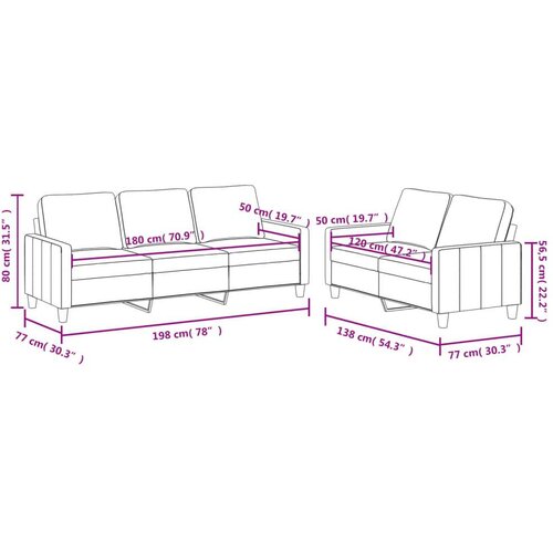 VidaXL 2-dijelni set sofa s jastucima crni od umjetne kože Slike