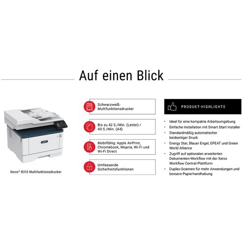 Xerox B315V_DNI vi&amp;scaron;enamjenski jednobojni laser, duplex, DADF, USB, mreža, Wi-Fi, A4 Slike