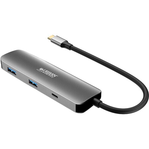 Oem URBAN FACTORY, USB-C 4-v-1 večvratni hub HDMI 4K / 2 USB-A 3.0 / USB-C 3.0 PD 100W, Siva, (5000185072) Cene