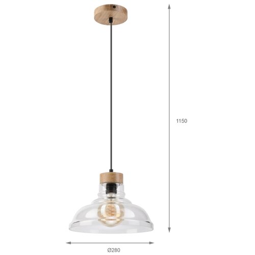  Visilica na sajli SINGLE 1xE27/60W/230V pr. 28 cm hrast Slike