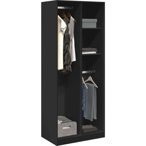  Ormar crni 80 x 50 x 200 cm od konstruiranog drva Slike