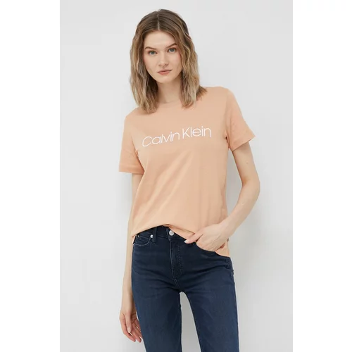 Calvin Klein Pamučna majica boja: narančasta