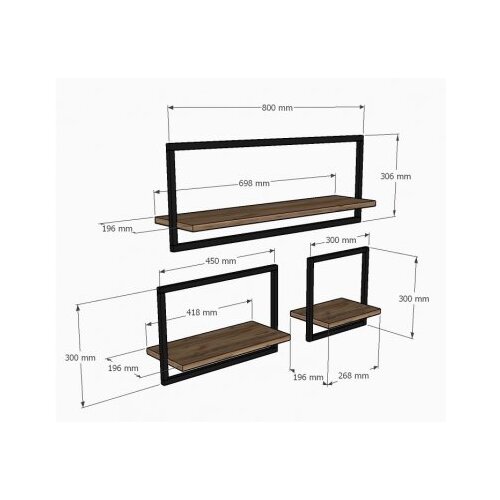 Hanah home yeso sapphire oak zidna polica Slike