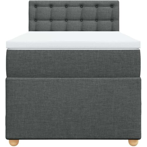 VidaXL Krevet s oprugama i madracem tamnosivi 100 x 200 cm od tkanine Slike