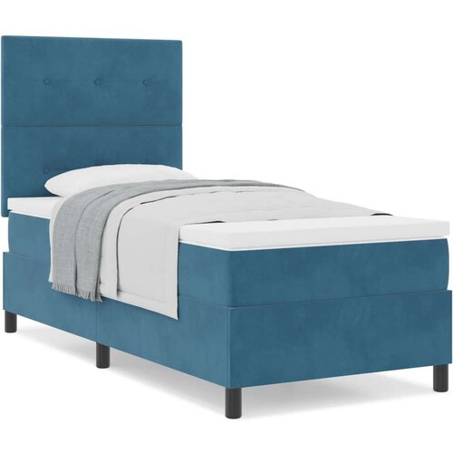 Box Spring Krevet s Madracem Tamno Plavi 100x200 cm Bar&amp;scaron;un Slike