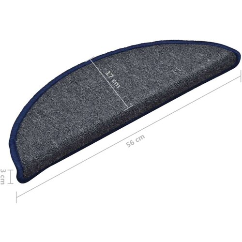 VidaXL tepisi za stepenice 15 kom tamnosivi i plavi 56 x 17 x 3 cm Slike