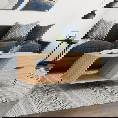 The Living Store Klubska mizica sonoma hrast 90x50x40 cm konstruiran les - Klubska Mizica, (21437582) Slike