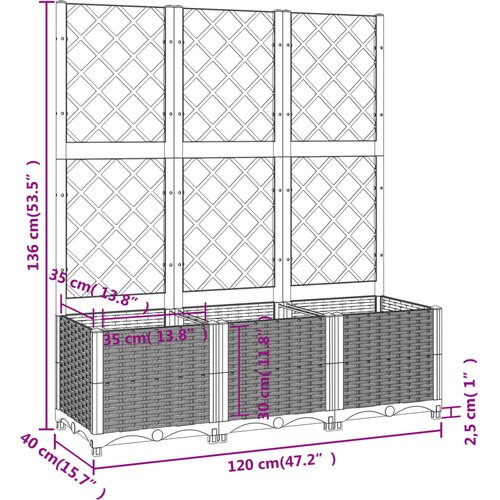  Vrtna sadilica s re&amp;scaron;etkom bijela 120 x 40 x 136 cm PP Slike