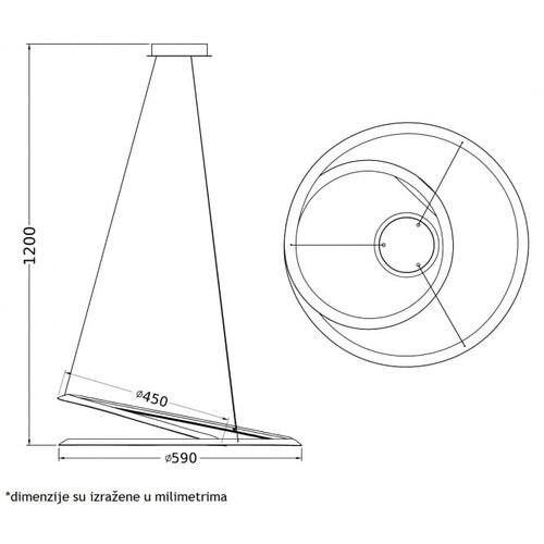 Vesta 463 visilica 45W 3000/4000K bela Cene