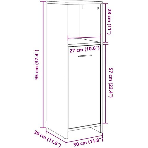 vidaXL Kopalniška omarica starinski les 30x30x95 cm iverna plošča Cene