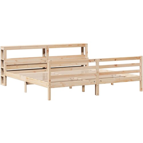 vidaXL Posteljni okvir z vzglavjem 200x200 cm trdna borovina, (21292596) Cene