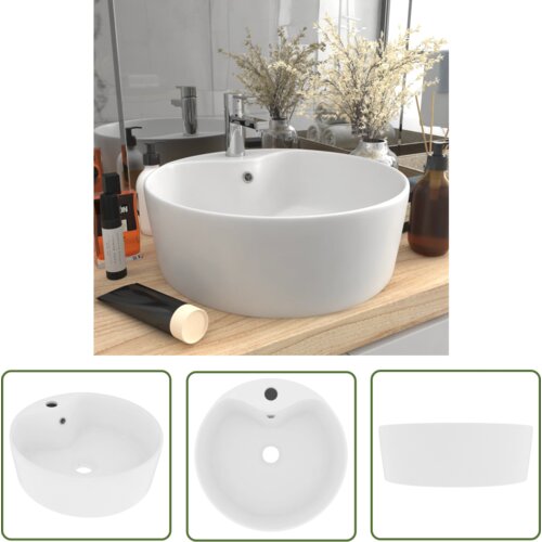 The Living Store Razko&amp;scaron;en umivalnik mat bel 36x13 cm keramičen - Razko&amp;scaron;en Umivalnik, (21744864) Slike