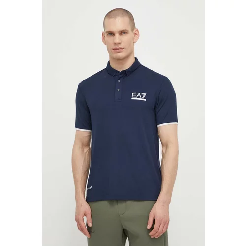 Ea7 Emporio Armani Polo majica za muškarce, boja: tamno plava, s tiskom