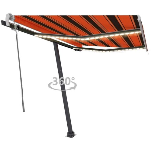  Ročno zložljiva tenda z LED lučkami 350x250 cm oranžna in rjava, (20728824) Cene