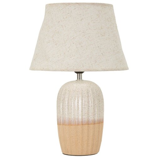 Mauro Ferretti Krem stolna lampa keramička s tekstilnim sjenilom (visina 44 cm) Japandi &amp;ndash; Slike