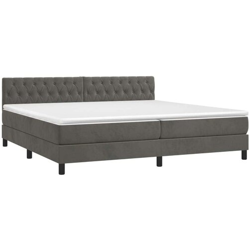  Box spring s madracem LED tamnosivi 200x200 cm bar&amp;scaron;un Slike