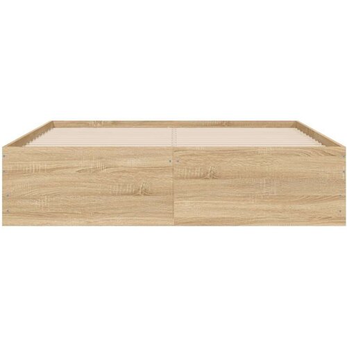 VidaXL Okvir za krevet s ladicama boja hrasta 120x190 cm drveni Slike
