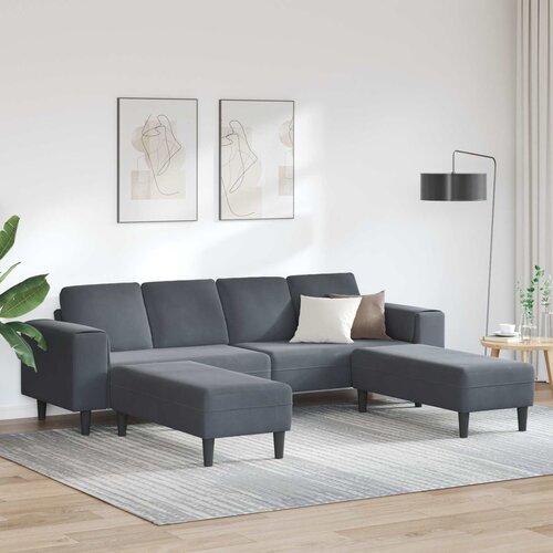  Kauč za dnevni boravak 3 pcs Tamno siva 250 x 188 x 76 cm Cene