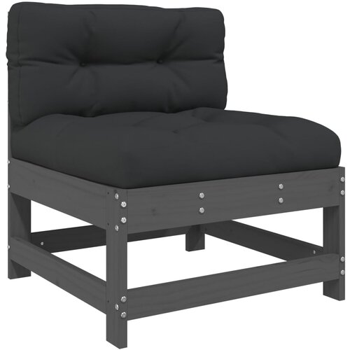 Maison Chic Sredinski kavč - Sofa - Kanape z blazinami siv trden borov les, (21727174) Cene